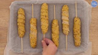 Baked Corn Dogs How To Make Healthy Homemade Baked Corn Dogs [upl. by Anaiad]