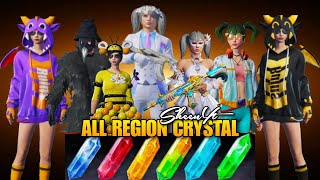 ALL REGIONS CRYSTAL SHOP  Best region for events best local shop PUBGM  SheenYT [upl. by Siriso379]