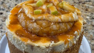 CRUMBL COOKIE STUFFED CHEESECAKE  CARAMEL APPLE CHEESECAKE [upl. by Estey978]