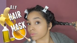 Simple DIY Hair Mask for DRY  FRIZZY Natural Hair  Banana Olive Oil  Honey [upl. by Adelric]