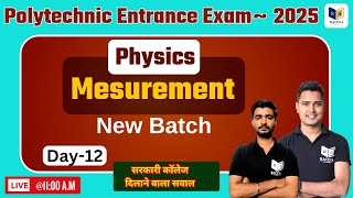 Polytechnic Entrance Exam Preparation 2025 Live Class  Chapter1 Lec12 Mesurement Raceva Academy [upl. by Assenab]