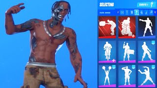 🔥 TRAVIS SCOTT T3500 Performs All Dances in Fortnite [upl. by Leis]