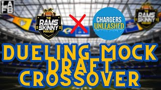 Rams vs Chargers Dueling Mock Draft Battle w Trades   Rams Skinny X Chargers Unleashed CROSSOVER [upl. by Aronoel]