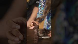 1 Minute Oreo Tower Challenge shorts theurbanguide challenge [upl. by Nomma]