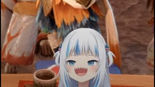 Bigmouthed Gura Shark humming Dango Song in Monster Hunter Rise [upl. by Nnylsor]