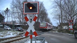 Spoorwegovergang Eggenfelden D  Railroad crossing  Bahnübergang [upl. by Firmin]