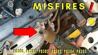 Car misfires Flashing Check engine P0300 P0301 P0302 P0303 P0304 misfires flashingcheckengine [upl. by Aloin762]