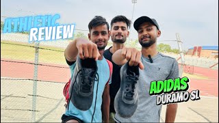 ADIDAS DURAMO SL   FULL ATHLETIC REVIEW WITH DRAG AND START IN GROUND [upl. by Hewie]