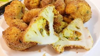 الزهرة بروستد بطريقة صحية  الشيفلور Baked Breaded Cauliflower [upl. by Asyen876]