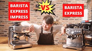 Sage Breville Barista Express Vs Barista Express Impress Side by Side Comparison amp Taste Test [upl. by Oihsoy829]