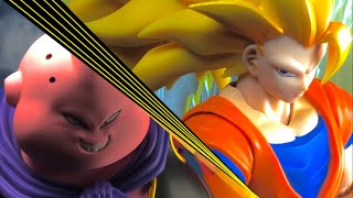 Goku Goes SSJ3 Against Buu DBZ StopMotion WARNING FLASHING LIGHTS [upl. by Sandye]