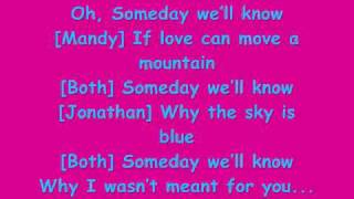 Someday Well Know Mandy Moore and Jonathan Foreman w Lyrics [upl. by Otsirc]