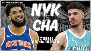 New York Knicks vs Charlotte Hornets Full Game Highlights  Oct 6  202425 NBA Preseason [upl. by Nrubloc]