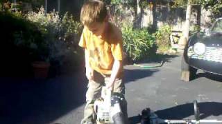 The Recoil Kid has a Starting Contest with Homelite Chainsaw Echo Blower amp Echo Trimmer [upl. by Kliber]