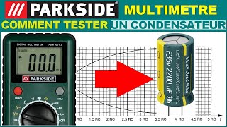 TESTER CONDENSATEUR AVEC MULTIMETRE Voltmetre Parkside PDM 300 C2 LIDL ELECTRONIQUE multimeter [upl. by Ahsenav]