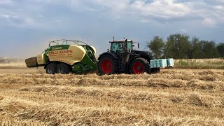 Retrouvez Dominique au pressage de paille  Fendt 1050 black édition  Krone HDP2  ETA La Louvière [upl. by Tevlev108]