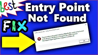 Entry Point Not Found Dynamic Link Library FIXED Windows 10 \ 8 \ 7 [upl. by Akimik]