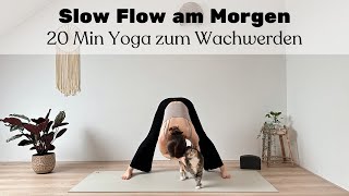 20 MIN SLOW FLOW  Yoga Stretch am Morgen – Wachwerden Dehnen amp Entspannen [upl. by Atteuqcaj256]