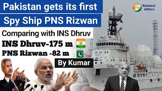 PNS Rizwan Pakistan gets 1st nuclear missile tracking spy ship courtesy China  INS Dhruv [upl. by Otreblide]