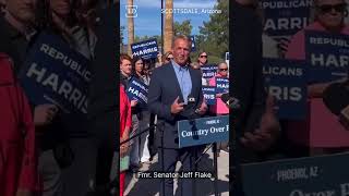 Jeff Flake campaigns for Harris republicansforHarris kamalaharris politics news harris trump [upl. by Stokes]