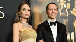 Angelina Jolies Son Knox 16 Stands Taller Than Mom in Rare Red Carpet Appearance at Governors [upl. by Hammond]