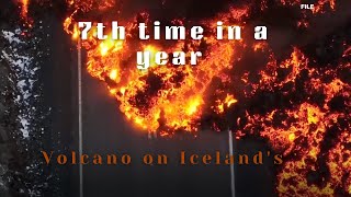 Part 2  Volcano on Icelands  The 7th time in a year  prayer prayfortheworld youtubeshorts [upl. by Folberth]