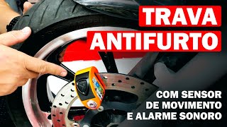 TRAVA ANTIFURTO COM SENSOR DE MOVIMENTO E ALARME SONORO [upl. by Hinze]