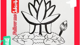 How to draw water Lily  Drawing for Beginners Step by step technique easy 🙋‍♂️ [upl. by Sidon]