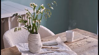 Vase of selfhardening clay  DIY by Søstrene Grene [upl. by Irena]