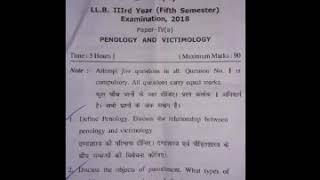 10 Most Important Questions LLB Paper  Penology and Victimology [upl. by Notlimah597]