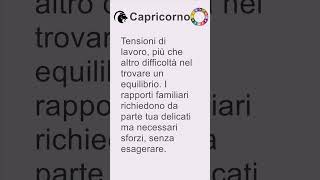 Capricorno oroscopo di venerdì 8 novembre 2024 short [upl. by Okimuk938]