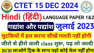 CTET Hindi Paper 2  CTET Hindi Marathon Class  CTET Hindi Pedagogy  CTET Hindi Class  CTET 2024 [upl. by Aivul]