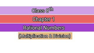 Rational Numbers। Multi amp Div [upl. by Gnep938]