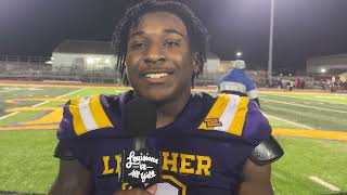 2025 Lutcher LB Tariot Snowdens interception provides secondhalf spark in 2720 win vs ED White [upl. by Irrabaj]