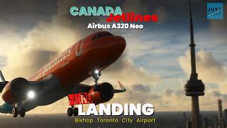 HARD landing Canada Jetlines Airbus A320 at Billy Bishop Toronto City Airport [upl. by Frech]