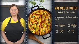 Mâncare de cartofi cu carne tocată la cuptor  gulaș rapid  Laura Laurentiu [upl. by Esertak]