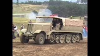 WWII Restored Original German Heavy Halftrack SdKfz 9 FAMO  SLOW MOTION  WW2 Reenactment Show [upl. by Byrne820]