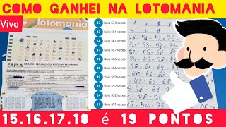 Como ganhei 15161718 é 19 pontos no mesmo concurso da lotomania [upl. by Auj]