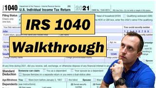 2021 IRS Form 1040 Walkthrough  Single No Dependents [upl. by Gustin]