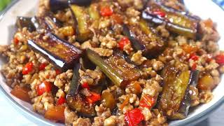 EGGPLANT WITH PORK GINILING RECIPE  Try this Different Way to Cook Eggplant Recipe with Pork 😍😋🍆 [upl. by Nonregla]