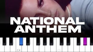 Lana Del Rey  National Anthem piano tutorial [upl. by Hanzelin]