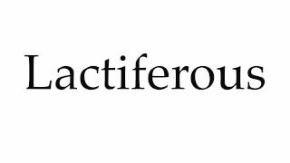 How to Pronounce Lactiferous [upl. by Sirtimid]