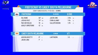 Victorian Prem Cricket  Kookaburra Mens Seconds  Rd18  Footscray v Casey South Melbourne  Day 1 [upl. by Assirrak284]