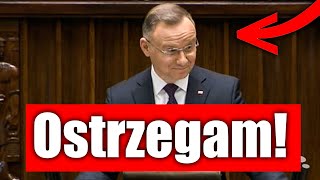 DUDA PRZESTRZEGA ZOBACZ CO MÓWI PREZYDENT POLSKI duda prezydent polityka konfederacja sejm [upl. by Enileuqkcaj]