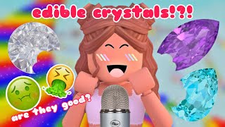 roblox asmr EATING EDIBLE CRYSTALS 🔮💎 crunchy [upl. by Riha]