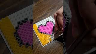 Simple perler beads idea 💡❤️ perlerbeadart perlerbeads art craft [upl. by Kass]