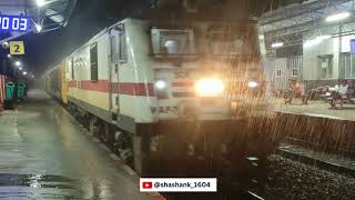 Indian Railways in Monsoon  16511 Kannur Express  Empty Rake Shunting [upl. by Monro707]