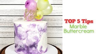 Marble Buttercream Cake – 5 tips to create a marble effect  Maple Road [upl. by Illib]