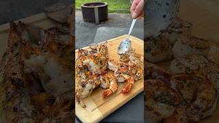 Garlic Butter Shrimp amp Lobster 🔥🍤🦞 cookingoverfire [upl. by Strang837]