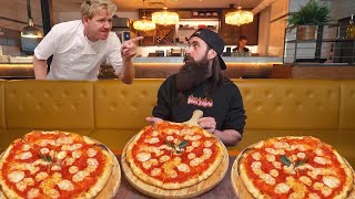 TRYING TO BEAT THE SLICE RECORD AT GORDON RAMSAYS BOTTOMLESS PIZZA RESTAURANT  BeardMeatsFood [upl. by Epoh]